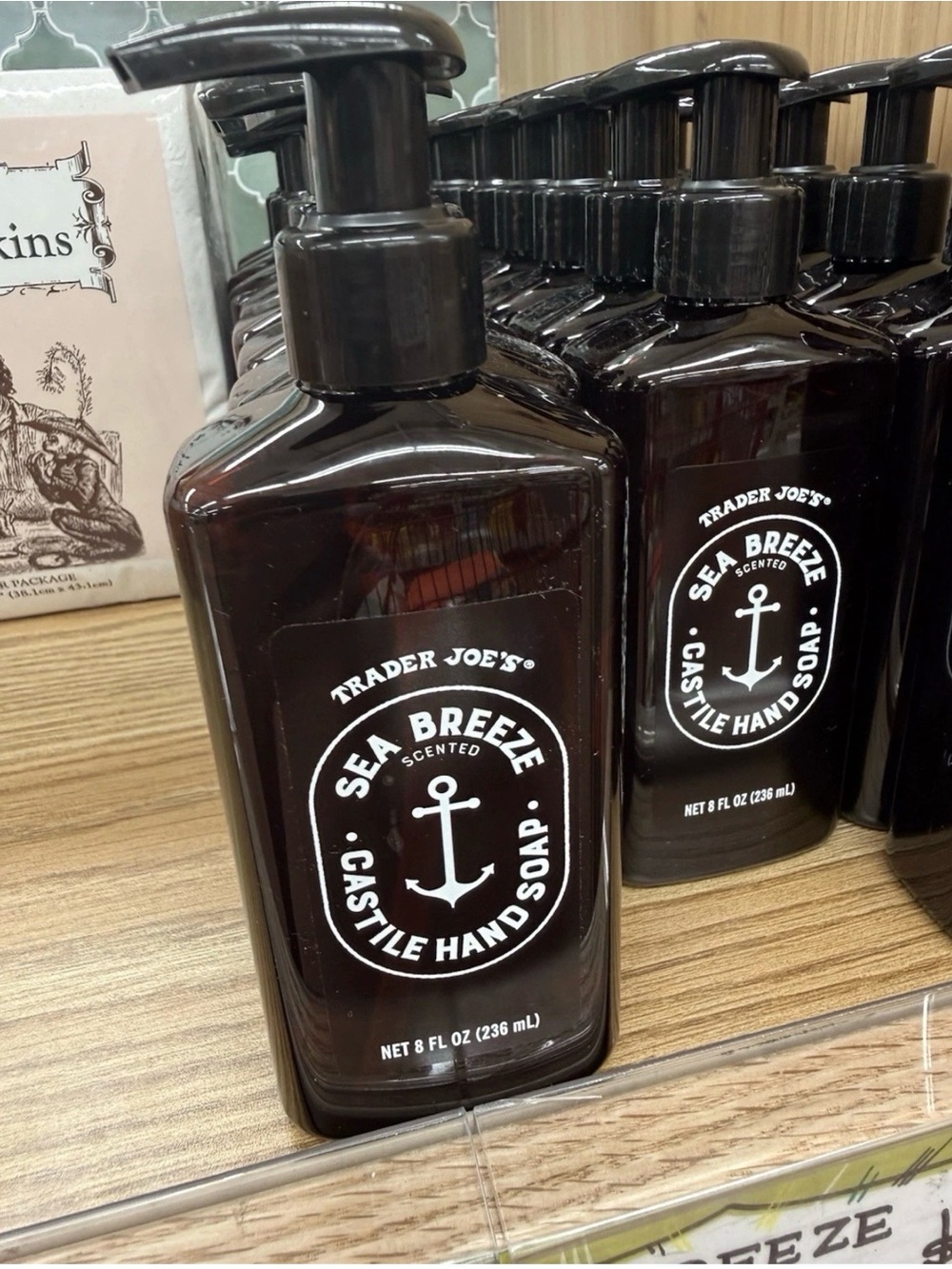 Trader Joe's Sea Breeze Castile Hand Soap — Black Bottle